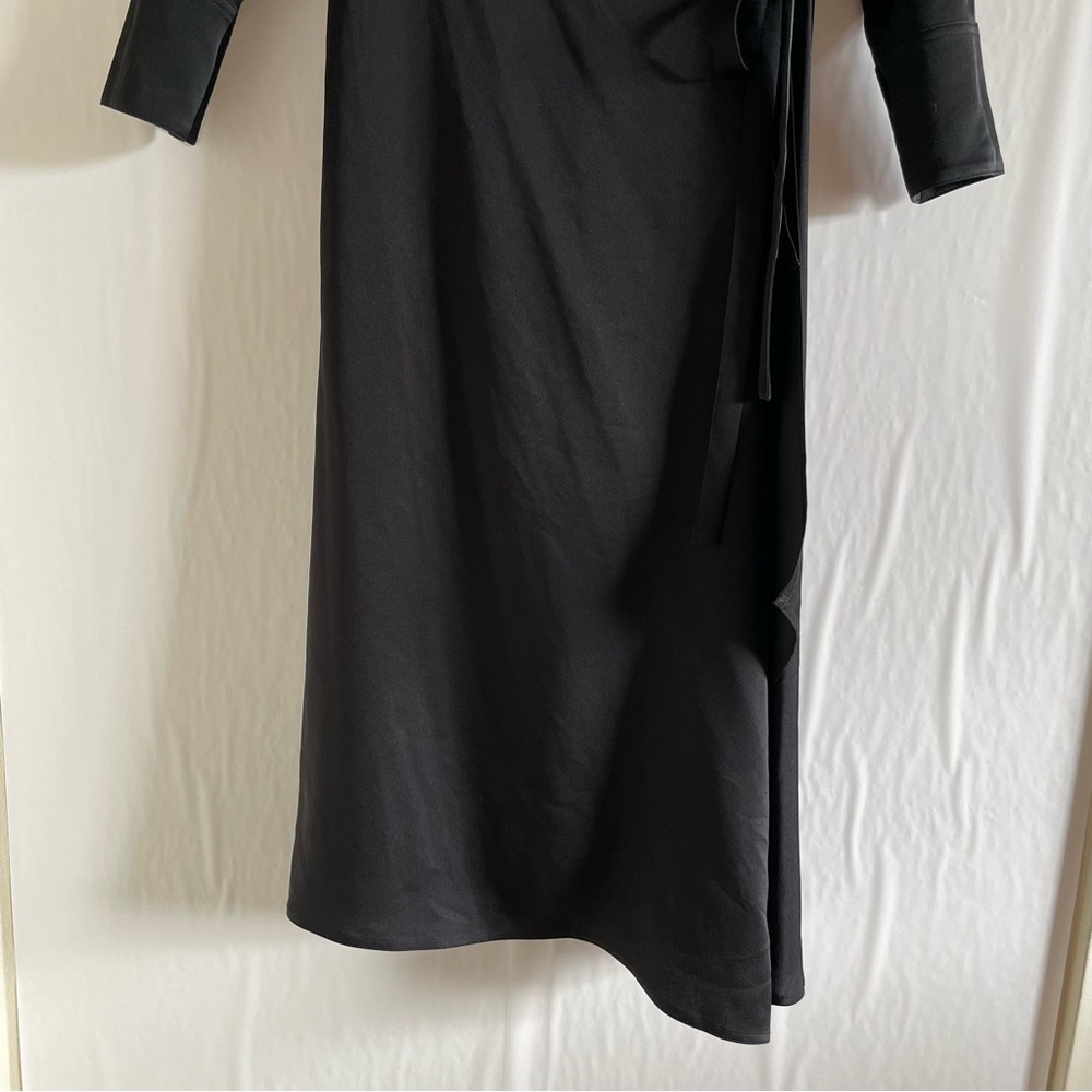 Vince Black Long Sleeve Wrap Dress Long Sleeve Size 4 - Picture 5 of 12